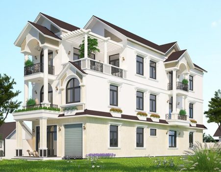 Hình ảnh thực tế thi công biệt thự 3 tầng mái thái