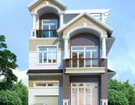 Hình ảnh thi công nhà ống 3 tầng mái thái bình dương